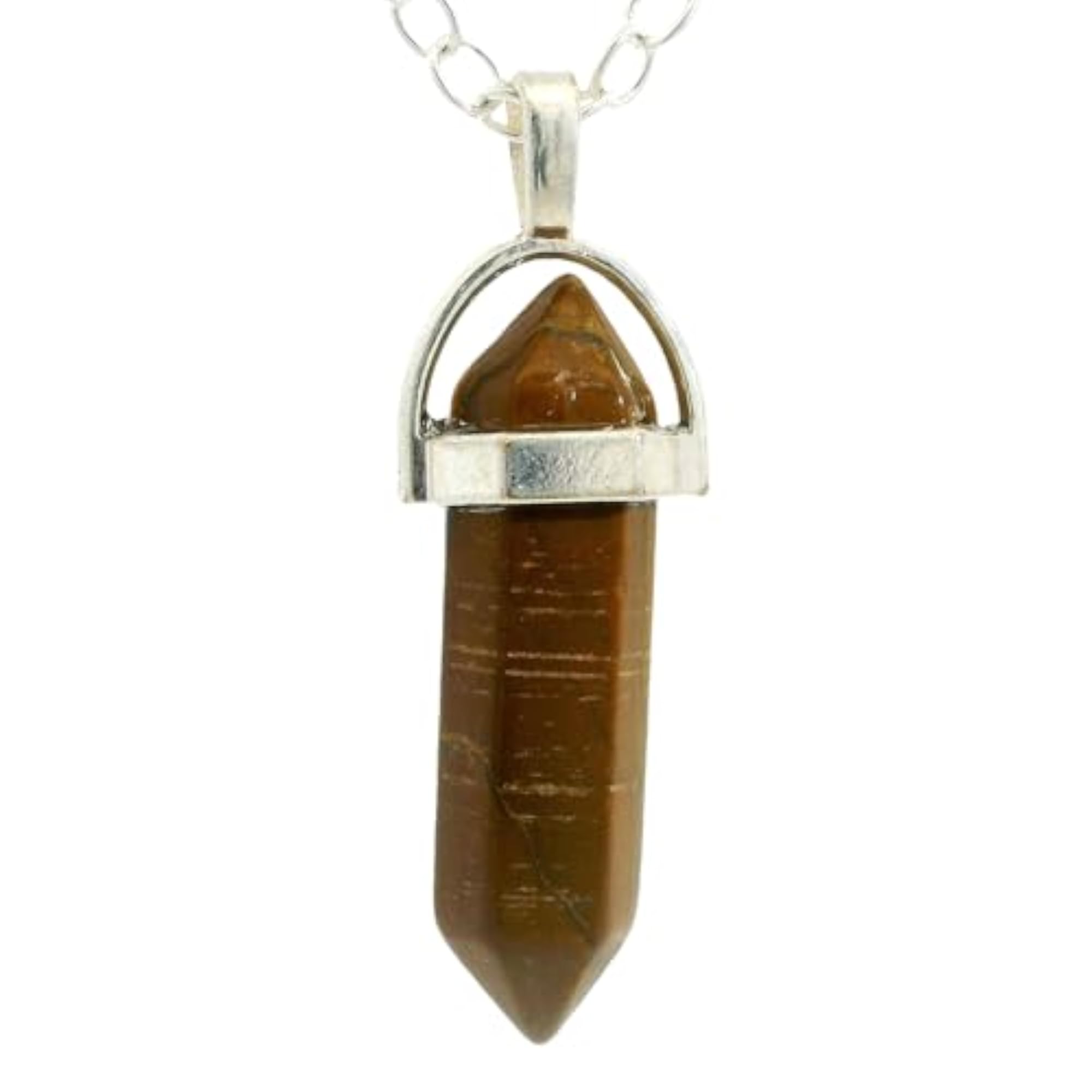Women's Tiger Eye Pencil Pendant Necklace, Protection & Positivity