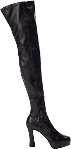 Pleaser Women's Ele3000z/B/Pu Boot, Black Str Faux Leather/Black Matte, 11 M US