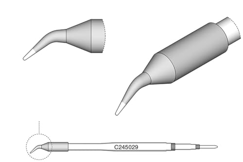 JBC Lötspitze Serie C245, Rundform, C245029/Ø 0,4 mm, gebogen C245029 (Lötkartusche Lötpatrone Loetspitze Loetkartusche Loetpatrone 2245 2045 bleifrei)
