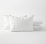 Picture of King Pillow Cases Set of 4, White, 1000 Thread Count 100% Cotton Pillowcases, Sateen Weave, Breathable and Cooling, Envelope Closure, Soft Hotel Quality Bed Pillow Covers, 20" X 40"