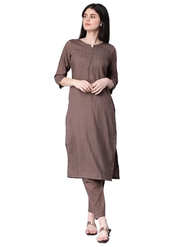 Image of Hritika Self Design Viscose Rayon Kurta & Trousers Set (HRKB0048)