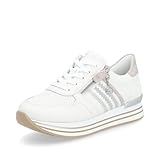 Remonte Damen Low-Top Sneaker D1318, Frauen Halbschuhe,lose Einlage,straßenschuhe,Strassenschuhe,Freizeitschuhe,Turnschuhe,Weiss Kombi (80),39 EU