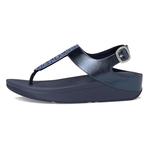 Image of FitFlop Womens Fino Crystal-Mix T-Strap Sandal