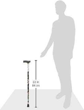 DMI Lightweight Aluminum Adjustable Walking Cane with Derby-Top Handle for Men and Women