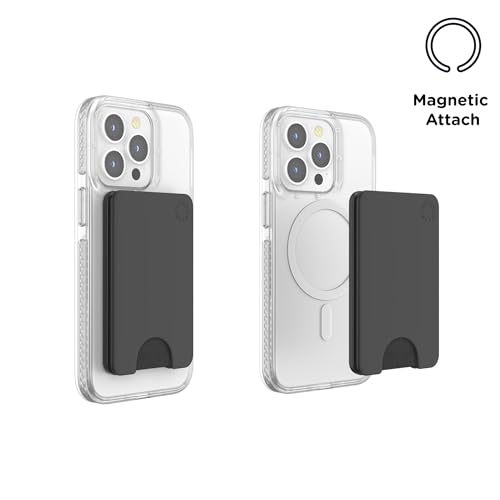 Image of PopSockets Phone Wallet for MagSafe, Phone Card Holder without Grip, Black - Black