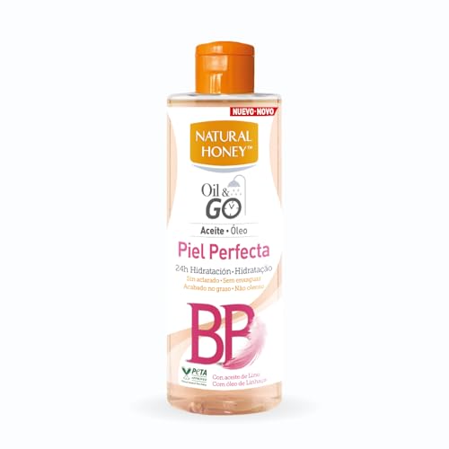 Natural Honey, Oil & Go Piel Perfecta, Aceite de Ducha sin Aclarado para una Piel Suave como Bebé, 24H de Hidratación con Aceite de Lino y de Almendras, Absorción Rápida con Acabado No Graso, 250 ml