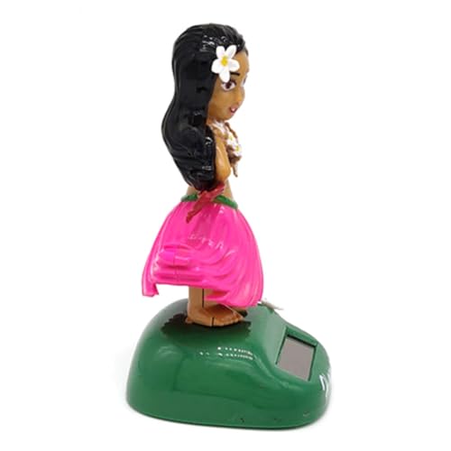 Générique Figurine Solaire Dansante,poupées Solaire à tête branlante pour Tableau de Bord, Figurine de Voiture Danseuse hawaïenne,décoration de Tableau de Bord de Voiture à tête branlante Mignonne