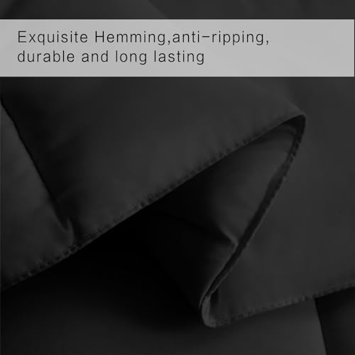 Image of COHOME California King Size Warm Comforter - All-Season Duvet Insert | Quilted Down Alternative Comforter,Luxury Hotel Ultra-Soft, Anti-Clump Tech & 8 Tabs, Machine Washable, Black 96 inch x 104 inch