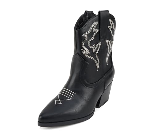 Image of Soda inchBLAZING inch ~ Women Western Bootie Pointe Toe with Low Heel (Wide Fit Available)