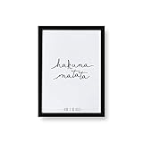 Kenay Home Hakuna Matata Lámina A4, Papel Satinado, Blanco,