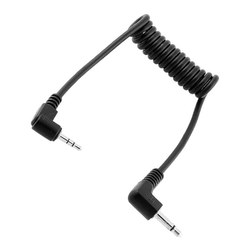 2.5mmから3.5mmフラッシュ同期ケーブルコードカメラシャッターリリースリモートコントロールケーブルスピードライトトリガー接続スプリングコイルワイヤーキャノンニコンソニーほとんどのデジタル一眼レフカメラ用