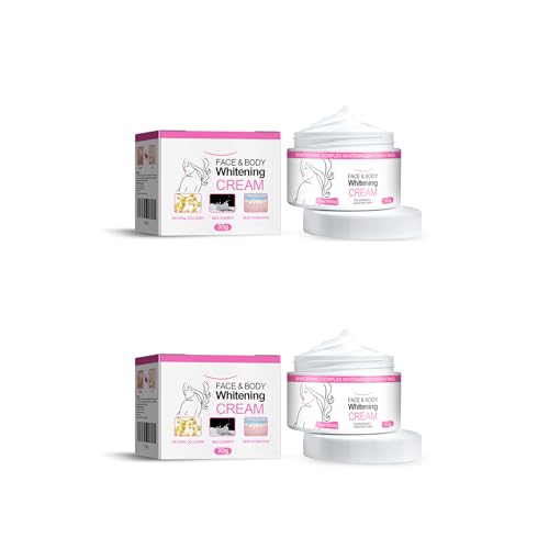 Crema Blanqueadora Corporal,Crema Correctora Manchas Oscuras,Aclara Manchas Oscuras,Textura Ligera de Rápida Absorción para Rostro,Axilas,Codos,Rodillas y Zonas 2pc