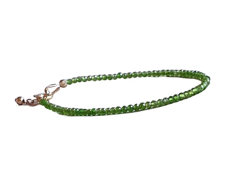 Gems bracelet vert délicat en argent sterling 925 le cadeau d'anniversaire idéal