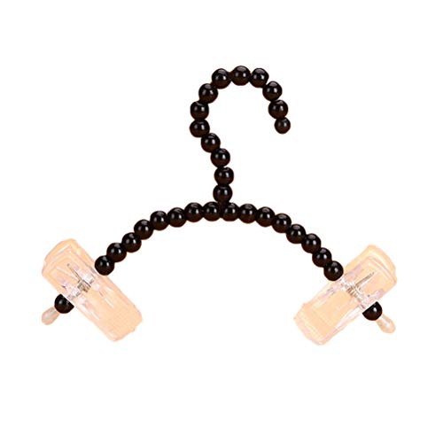BUUEERR 5 Pack Pearl Beads Metal Elegant Rosette Clothes Hangers for Kids Children Pet Dog (Style A Black)