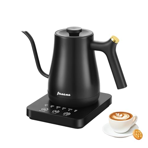 Panana Electrick Kettle, Gooseneck Electric Kettle Temperature Control with LCD Display, Pour Over Coffee Tea Kettle, Fast Heating, Overheat Protection, Memory Function,0.8L