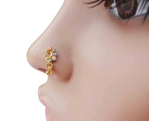 TheEthnicjewels - Gold Nose Stud, Multi Stone Nose Stud, Peacock Nose Ring, 14K Gold Filled Nose Ring, Dangle Nose Piercing, Nath Nose Ring Indian, Zirconia Crystal Claw Nose Stud, TheEthnicjewels - Gold Nose Stud, Multi Stone Nose Stud, Peacock Nose Ring, 14K Gold Filled Nose Ring, Dangle Nose Piercing, Nath Nose Ring Indian, Zirconia Crystal Claw Nose Stud,