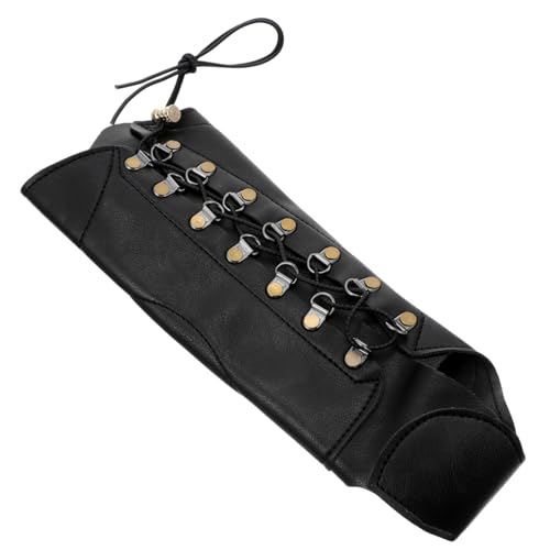 ARTSEWPLY Archery Pu Leather Forearm Wrist Protector Arm Guard for Comfortable Fit Thumb Cover for Practice and Cosplay Unisex Outdoor Shooting Accessory