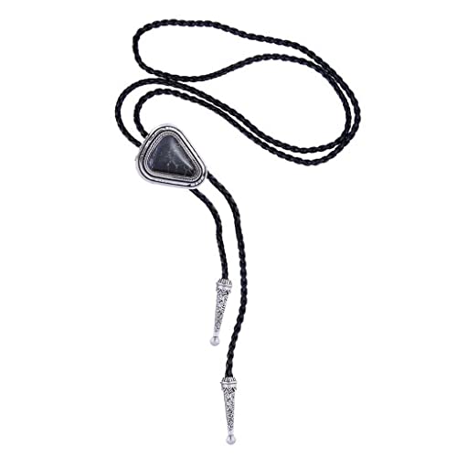 Image of Btilasif Bolo Tie- Tiger Eye Stone Bolo Tie Leather Necktie Western Jewelry Accessories for Women Men