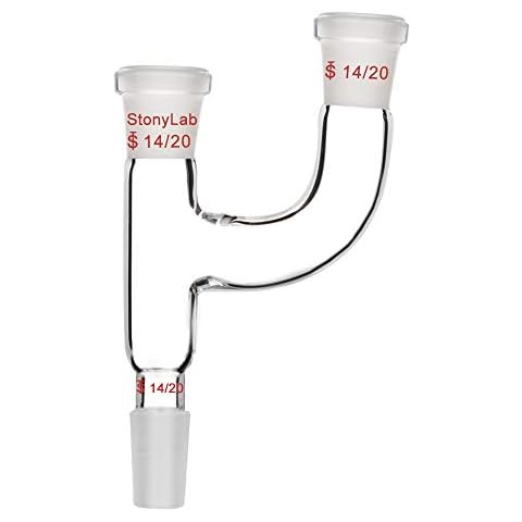 StonyLab 3 Way Claisen Distillation Adapter with 14/20 Joints Connecting Adapter Lab Supply, SL-L2L5R1 Cover