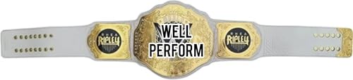 Rhea Ripley Women’s Championship Belt Replica - World Heavyweight Championship Women’s Title - Girl Wrestling Belt Adult Size – Adjustable Strap – White/Gold3