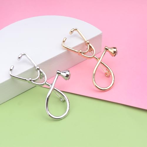 Image of coadipress 2Pcs Stethoscope Brooch Pins Stethoscope Lapel Pin Cute Brooch Medical TreatmentPin Badges for Women Men Doctor Nurse Medical Clothing Bags Decor Jewelry Gift