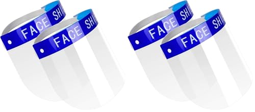 SHATCHI Sicherheits-Vollschutzkappe, breites Visier, widerstandsfähig, beschlagfrei, leicht, verstellbar, transparent (Packung mit 2)