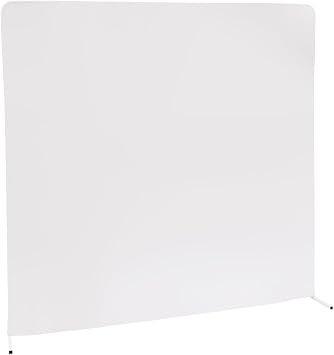 DYNAMI 6.6 x 6.6 FT Metal Backdrop Stand Arch with Cover,Square Balloon Arch Stand Garden Arbor Frame,for Birthday Party Bridal Shower Photo Booth Background White Stand w/White Cover,6.6 x 6.6 FT