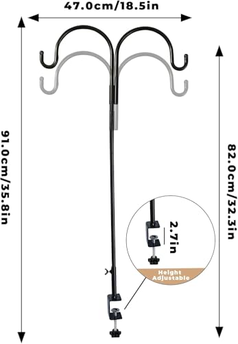 Support pour balustrade sans perçage avec double crochet de berger réglable