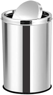 OPR Stainless Steel Swing Dust Bin with Lid| Garbage Bin, Trash Can Automatic Steel Dustbin for Bathroom for Home, Kitchen, Hospital and Offices (10 X 14 in. -20 Liter)