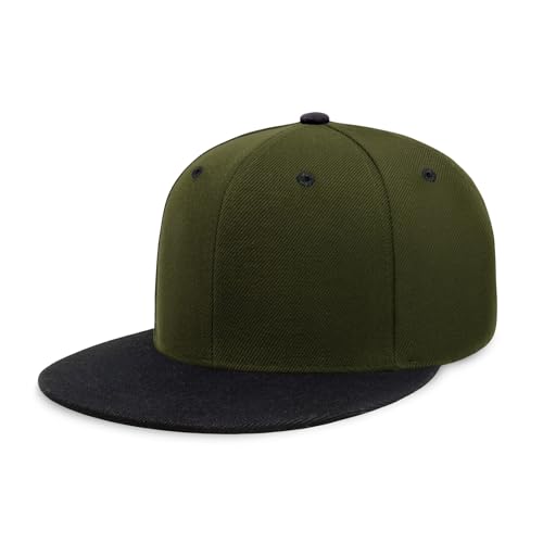 Image of CHOK.LIDS Flat Bill Visor Classic Snapback Hat Blank Adjustable Brim High Top End Trendy Color Style Plain Tone Baseball Cap