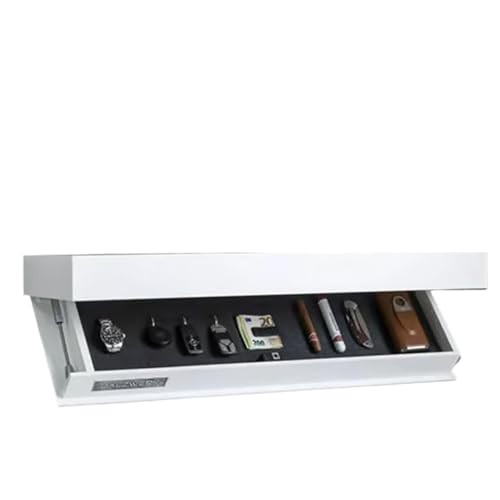 Genérico Compartimentos Secretos Compartimento, Estante con Oculto, Flotante, Ideal for Sala de Estar u Oficina(White,40 * 21 * 5.2 cm)