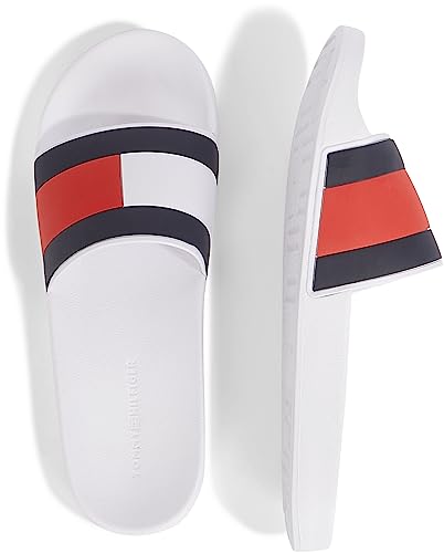 Tommy Hilfiger Rubber Th Flag Pool Claquettes Blanches Pour Hommes - vue 5