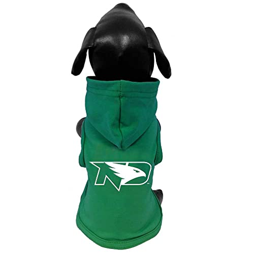 NCAA North Dakota Fighting Sioux Collegiate Cotton Lycra Hooded Dog Shirt (Team Color, XX-Small)