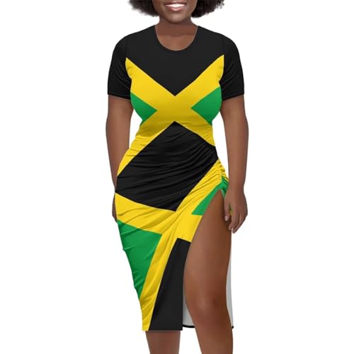 Image of Short Sleeve Dress for Women,Sexy Bodycon Dress,Plus Size Slit Dress,String Design s-4xl