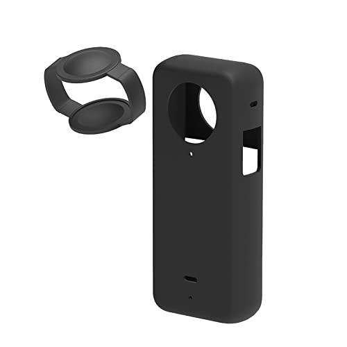 WANAONE Funda para cámara de acción compatible con Insta-360 ONE X3, cubierta protectora de silicona duradera resistente al agua, tapa de lente compatible con Insta-360 ONE X3 accesorio (negro) Cover