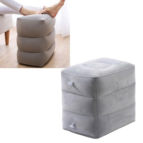 Repose-pieds gonflable avec surfaces floquées douces ergonomiques