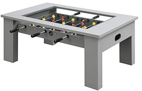 Hanover Foosball Coffee Table With Telescopic Rods And Counterbalanced Players, Grey #TOP5