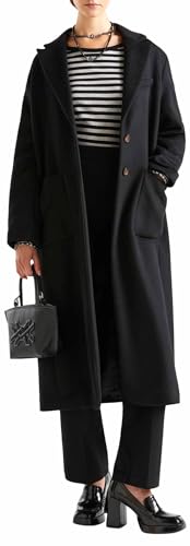 United Colors of Benetton Cappotto 28hfdn02v, Cappotto Donna, Nero 100, 48