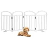 Snughome Dog Gate Indoor, 19.69' H Freestanding Dog Door Gates with Support Feet, Expands Up to 48' Wide Foldable Pet Gates for Doorways Hallways, 4 Panel Folding Pet Door Pet Fence for Puppy