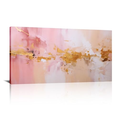 Toile murale abstraite moderne rose gold 80x160cm pour salon