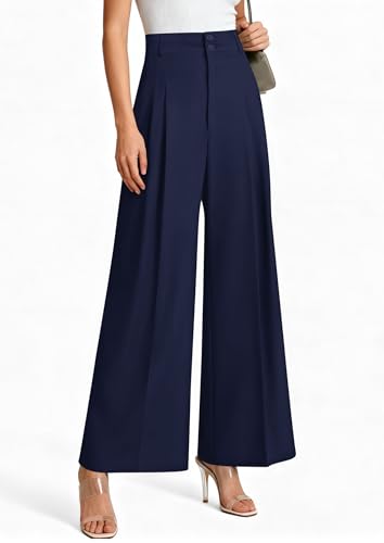 Image of PRETTYGARDEN Women's High Waisted Wide Leg Dress Pants