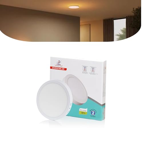 Image of D'Mak 22Watts Warm White Round Shape LED Surface Panel Light, Mounted LED Ceiling Flush Light with Energy Saver IC Driver (Pack of 1) Energy-Efficient LED Lights