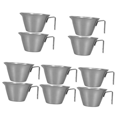 Amosfun 10 Pièces Tasse d'extraction en acier inoxydable tasse à gobelet Tasse à espresso en acier inoxydable Tasse à espresso portable Tasses de accessoires de éprouvette