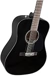 Fender Guitare acoustique, avec 2-Year Garantie, CD-60 Dreadnought V3 Design classique avec panneau de doigt de noyer arrondi et cordes en acier allié, finition noire brillant, dessus en épinette, comprend cas de feuille dure 2-Year Limité Fender Garantie, Spruce laminée T