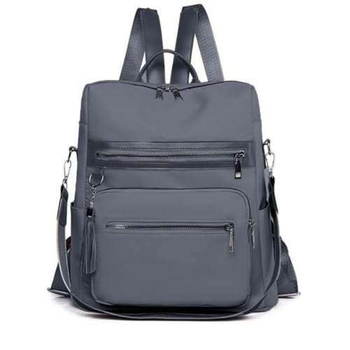 Bolsa Casual Espaçosa Alça Transversal Lateral Impermeavel Anti Furto Estilosa Elegante Média Mochila Ombro Reforçada (Cinza Escuro)