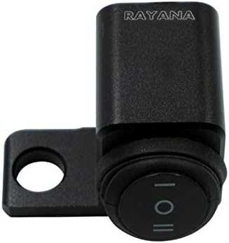 RAYANA 12V Motorcycle 10mm Mirror Mount Switch Motorbike Headlight Hazard Brake Fog Lights ON-Off-ON Waterproof Switch Toggle Switch (Color : Left)