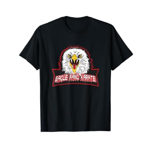 Cobra Kai Logotipo de colmillo de águila Camiseta para hombre, negro