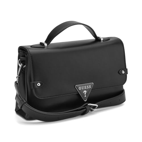 Image of GUESS Women Black Solid Adjustable Detachable Strap Crossbody Bag