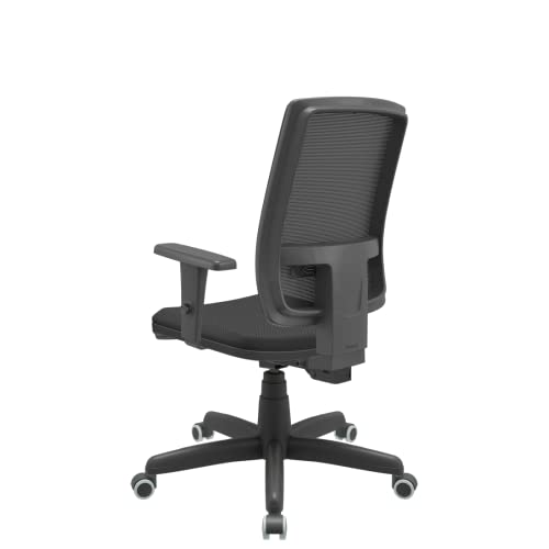 Cadeira de Escritório Presidente Brizza braços 3D - Plaxmetal (Preto Couro Ecológico)