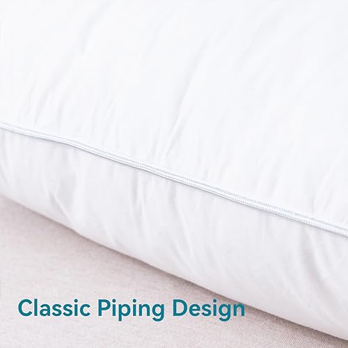 Wenersi Premium Goose Feathers Down Pillows,White Queen Pillows Set Of 2,Luxury Hotel Collection Goose Down Pillows,100% Organic Cotton Fabric,Breathable And Skin-Friendly,650 Thread Count thumb #6